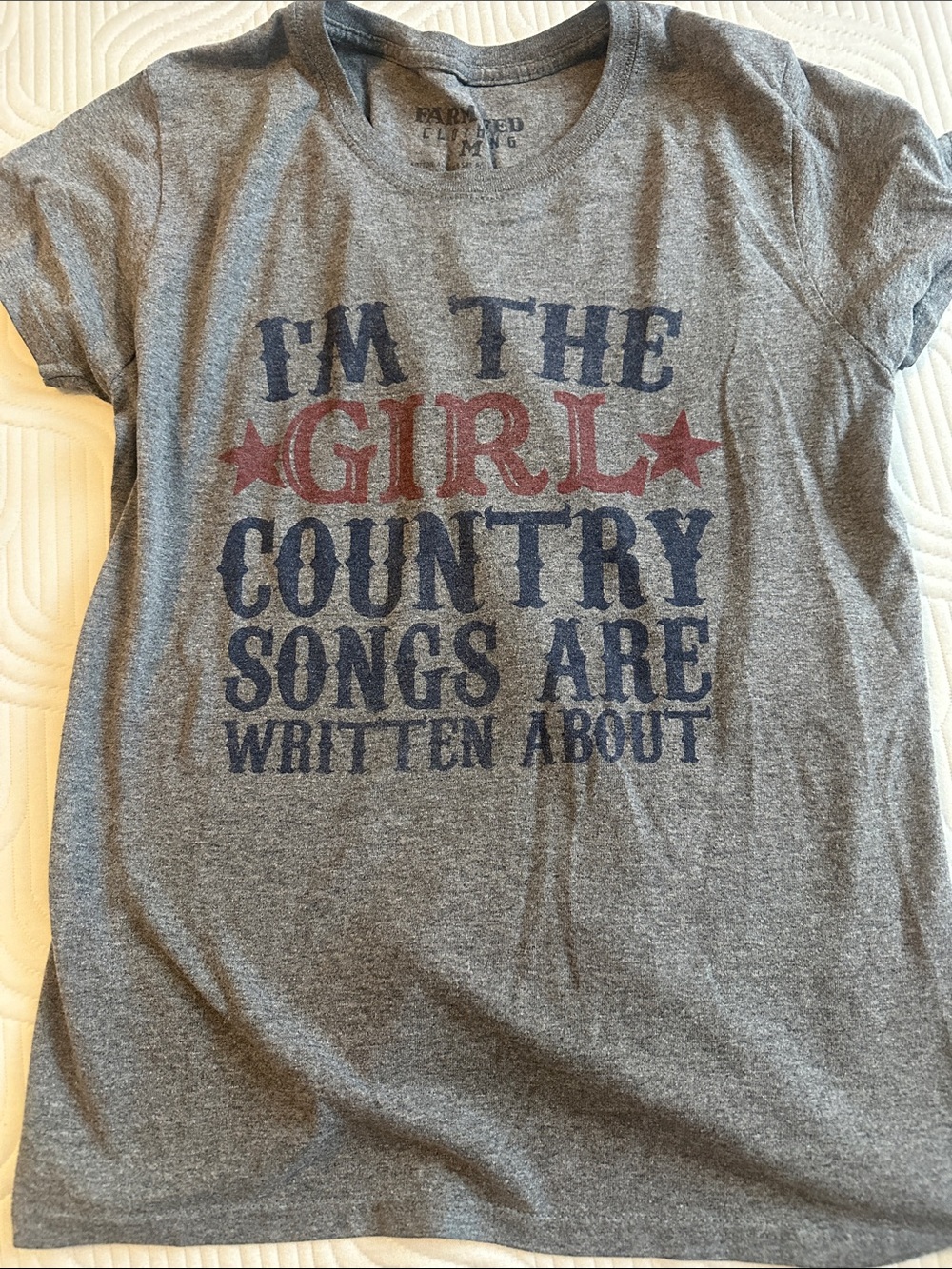 Gray Short-Sleeve Graphic Tee - Country Lyrics